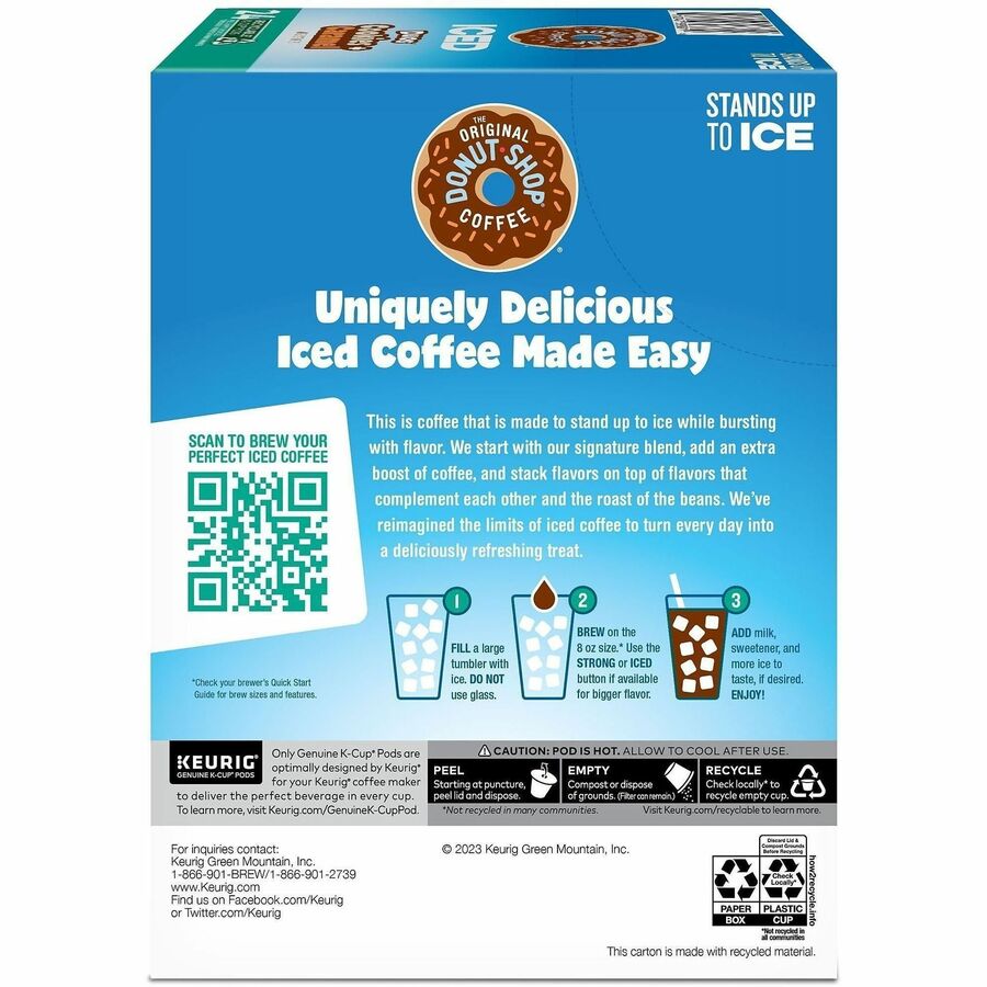The Original Donut Shop® K-Cup Iced Duos Cookies and Caramel Coffee - Compatible with Keurig Brewer - Ice Coffee - Mediu