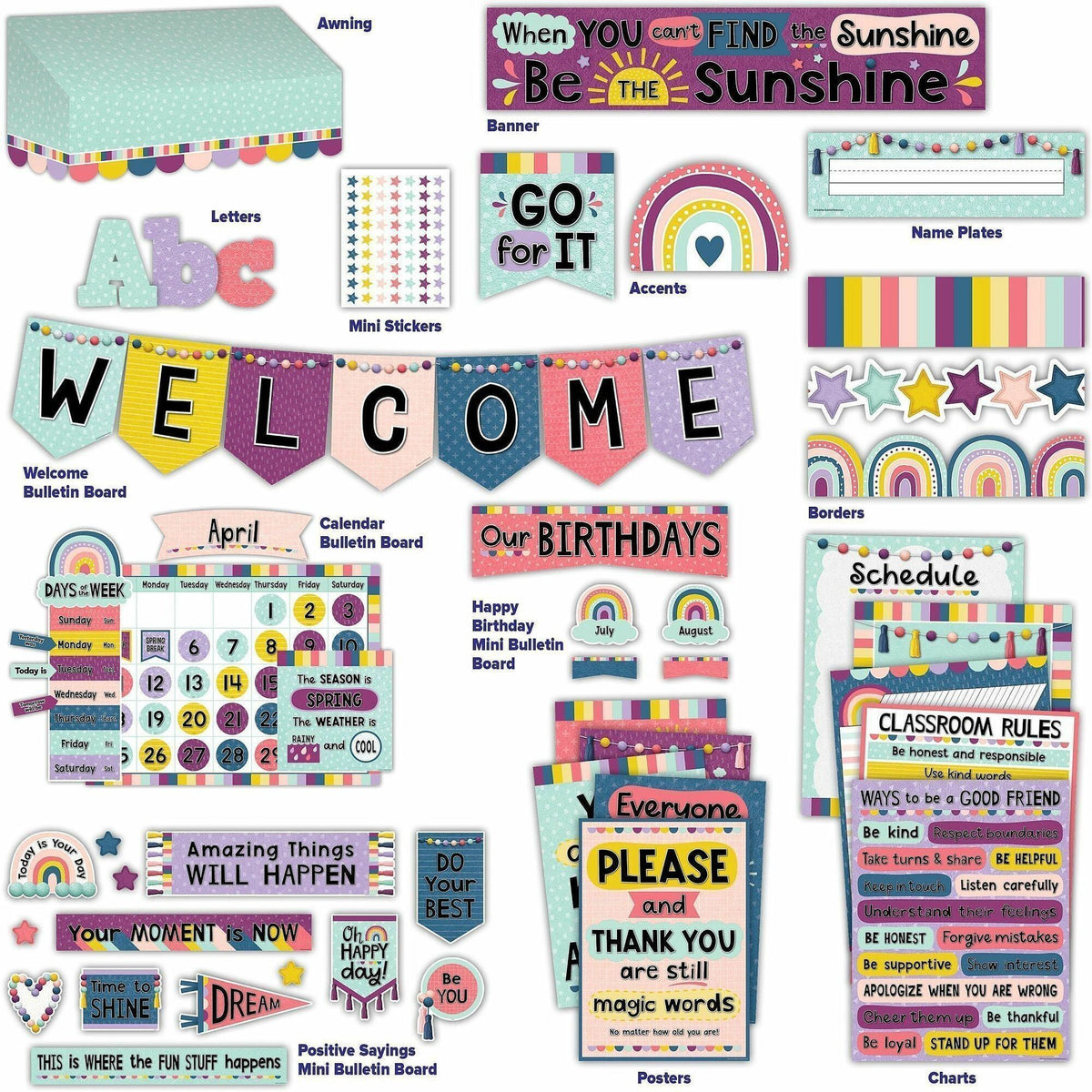 Teacher Created Resources Oh Happy Day Decor Set - Multi - 1 Set