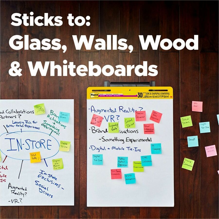 Post-it® Super Sticky Easel Pad - 25" x 30" Sheet Size - White Cover - 8 / Carton