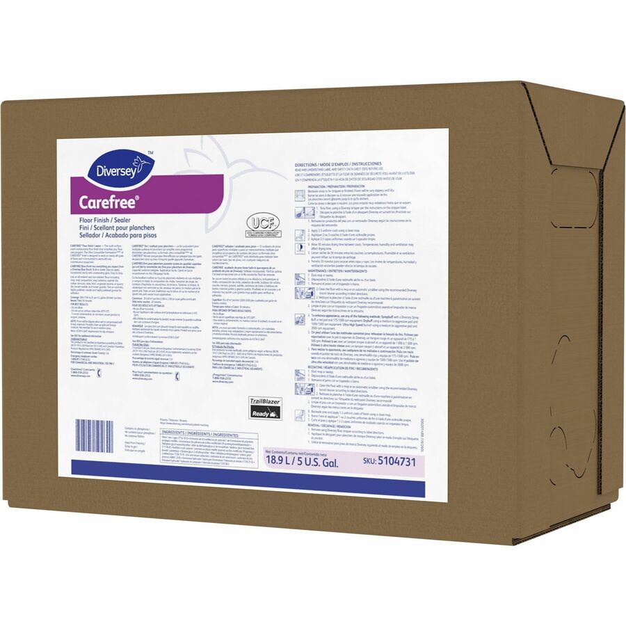 Diversey Carefree Floor Finish/Sealer - Ready-To-Use - 640 fl oz (20 quart) - 8.8 pH - Ammonia Scent - 1 Each