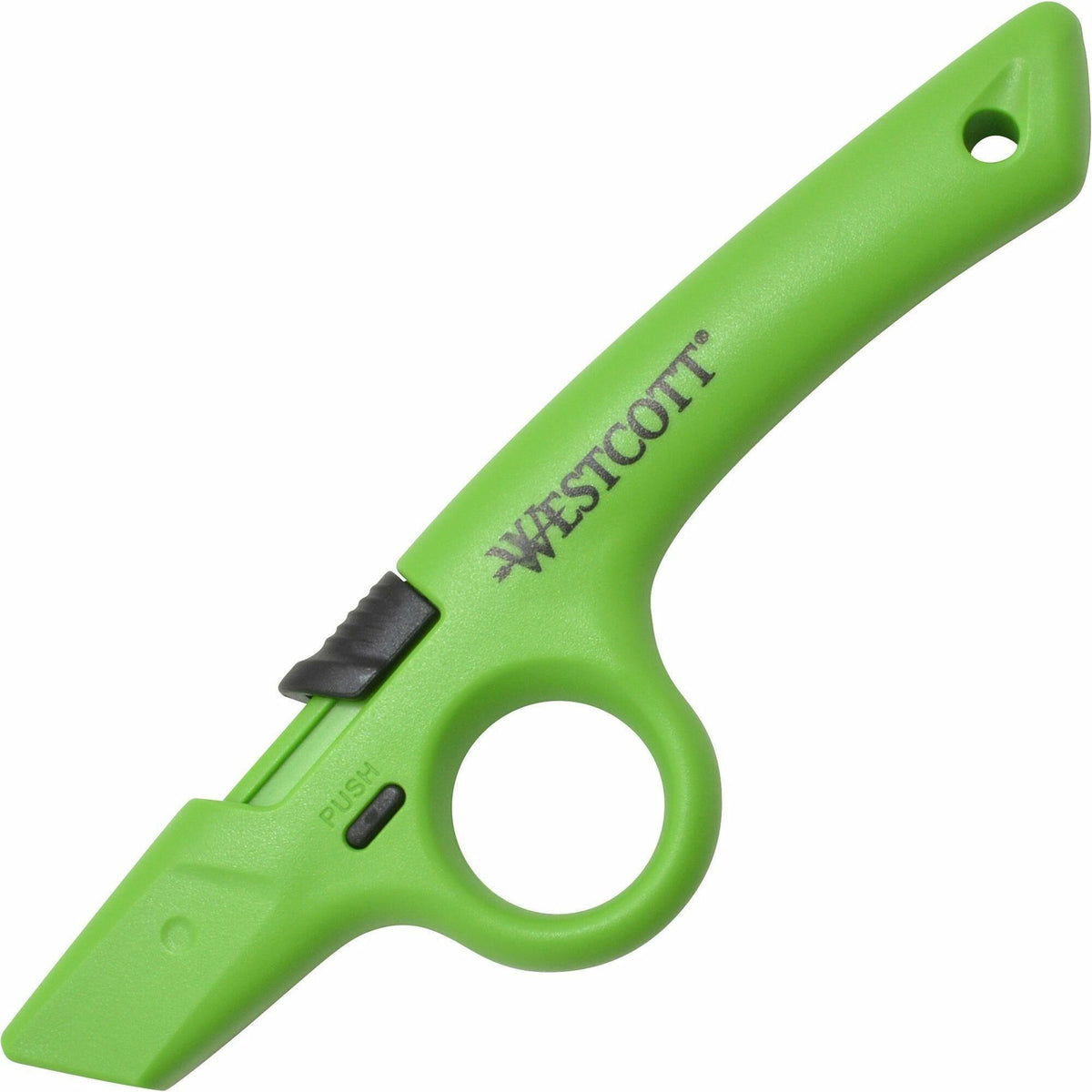 Westcott Non-Replaceable Finger Loop Safety Cutter - Ceramic Blade - Retractable, Lock Off Switch, Durable - 1 Each