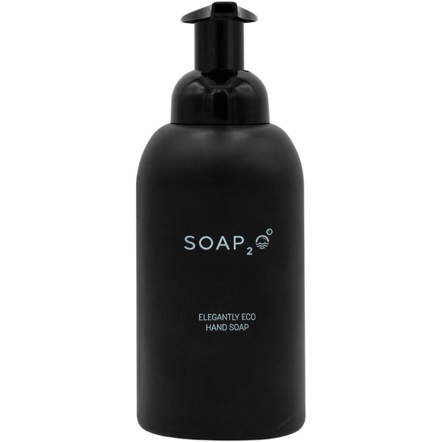 SOAP2O Ceramic Soap Bottle - 11.83 fl oz Capacity - Eco-friendly, Wall Mountable, Counter Mountable - Black - 1 Each