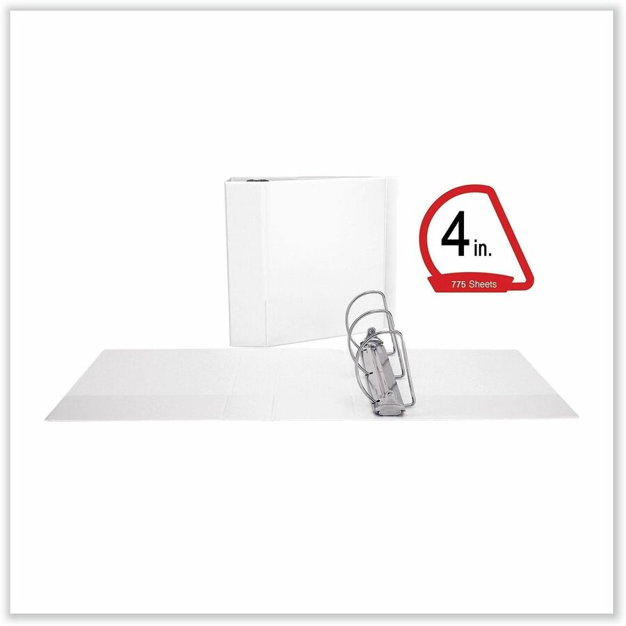 Universal Slant D-Ring View Binder, 3 Rings, 4" Capacity, 11 x 8.5, White - 4" Binder Capacity - 775 Sheet Capacity - 3