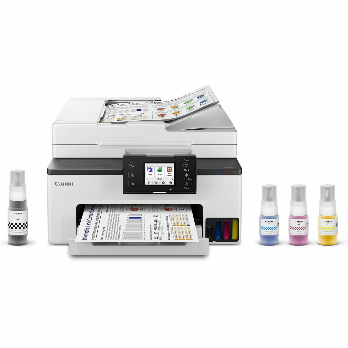 Canon MAXIFY GX2020 Wired & Wireless Inkjet Multifunction Printer - Color - Copier/Fax/Printer/Scanner - 600 x 1200 dpi