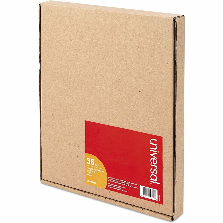 Universal Customizable Index Dividers - Side Tab(s) - 5 Tab(s)/Set - 8.5" Divider Width x 11" Divider Length - 3 Hole Pu