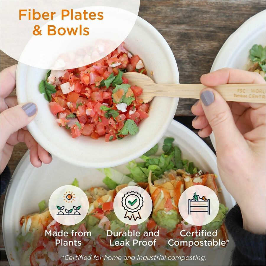 World Centric Compostable Fiber Bowls - Food, Soup, Ice Cream, Salad, Commercial - Disposable - Natural - Fiber, Bamboo