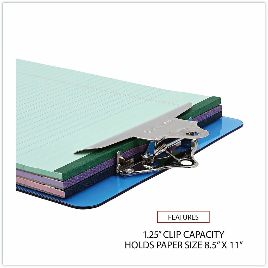 Universal Clipboard - 1.25" Clip Capacity - Storage for Document, Paper - 8 1/2" x 11" Sheet Size - Butterfly Clip - Pla