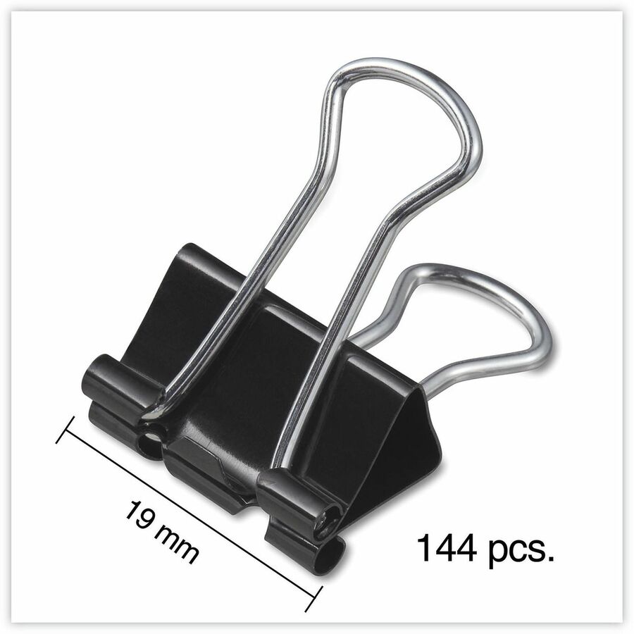 Universal Binder Clip Zip-Seal Bag Value Pack, Small, Black/Silver, 144/Pack - Small - 0.7" Width - 0.38" Size Capacity