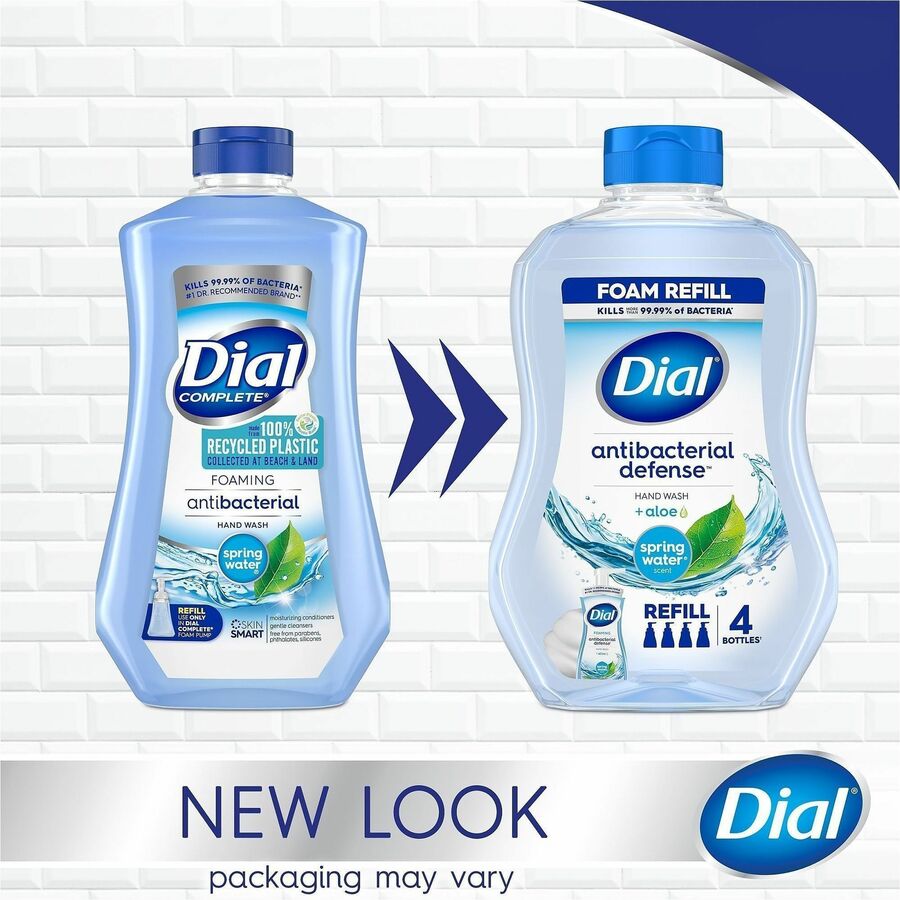 Dial Complete Foaming Hand Wash - Spring Water Scent - 30 fl oz - Bottle Dispenser - Kill Germs - Hand - Recycled - 4 /