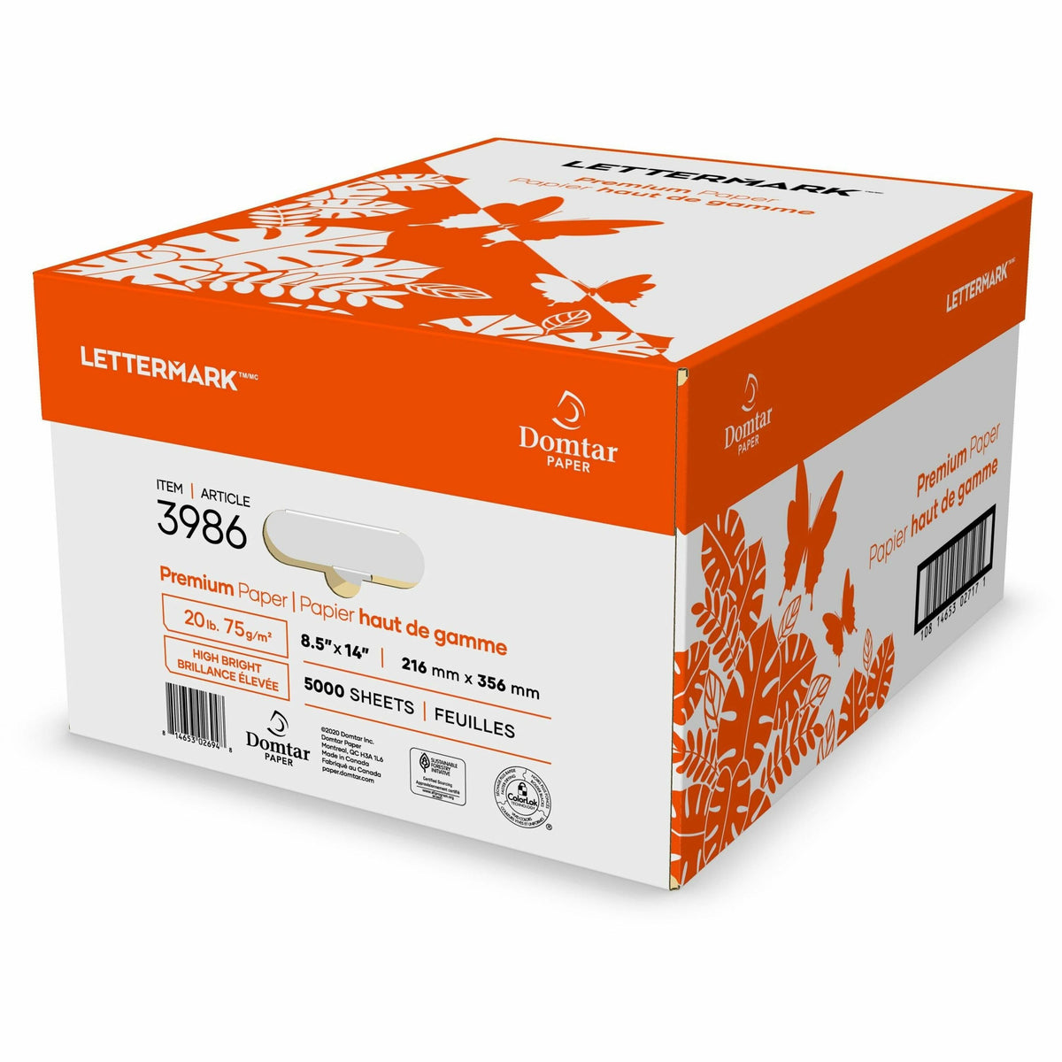 Lettermark Premium Paper - 96 Brightness - 90% Opacity - Legal - 8 1/2" x 14" - 20 lb Basis Weight - 75 g/m² Grammage -