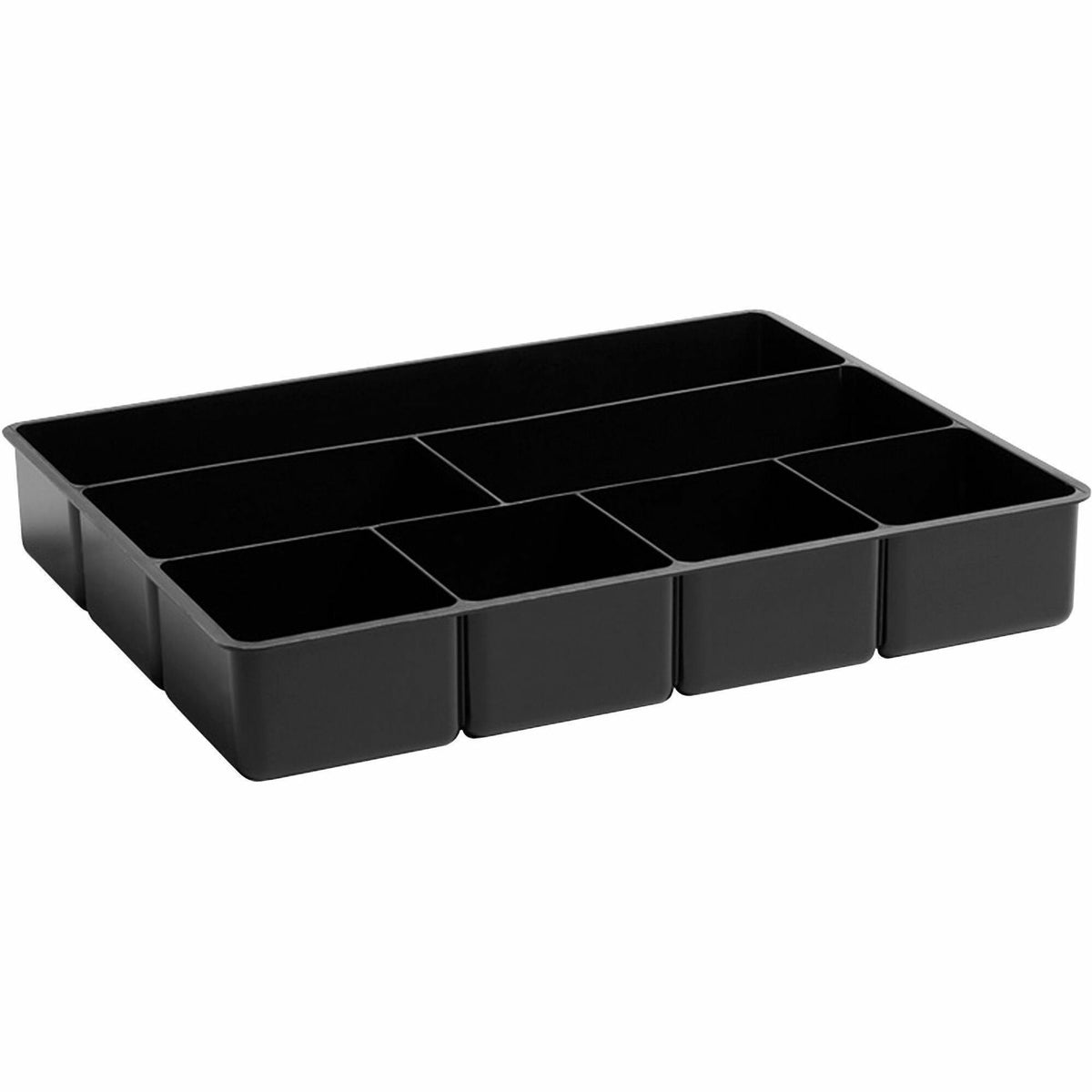 Rubbermaid Drawer Director Organizer Tray - 7 Compartment(s) - 12" Height x 15" Width x 2.37" Depth - Black - Plastic -