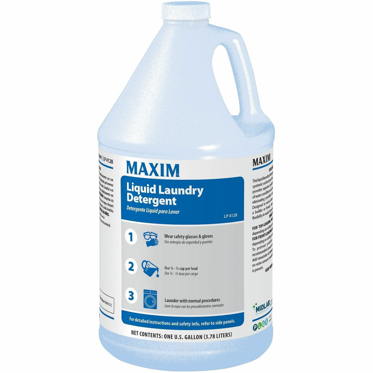 Midlab Liquid Laundry Detergent - For Laundry - Liquid - 128 fl oz (4 quart) - Non Alkaline, Non-irritating - White - 4