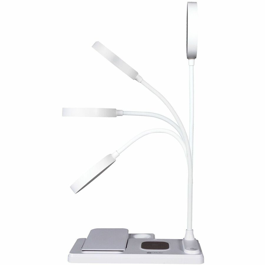 OttLite LED Desk Light with Multi Charging Station - 14" Height x 3.7" Width - LED Bulb