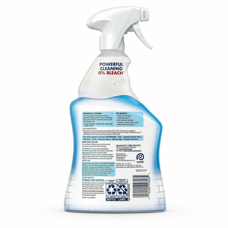 Lysol Hydrogen Peroxide Bathroom Cleaner - For Multi Surface - 32 fl oz (1 quart) - Atlantic Fresh Scent - Residue-free,