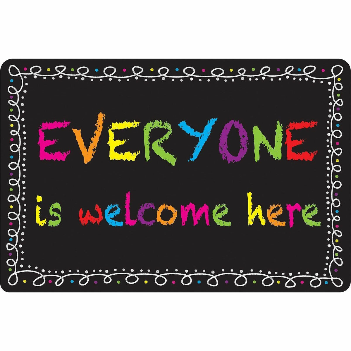 Ashley Smart Poly Original Fun Welcome Mat - Classroom, Floor, Student - 15.50" Length x 23.50" Width - Everyone is Welc
