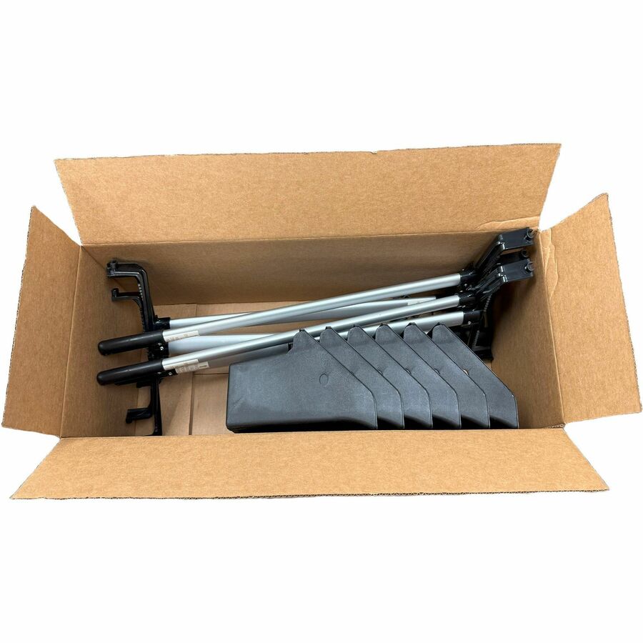 Genuine Joe Lobby Dust Pan - 11.50" Wide - 30" Aluminum Handle - Black, Silver - 6 / Carton