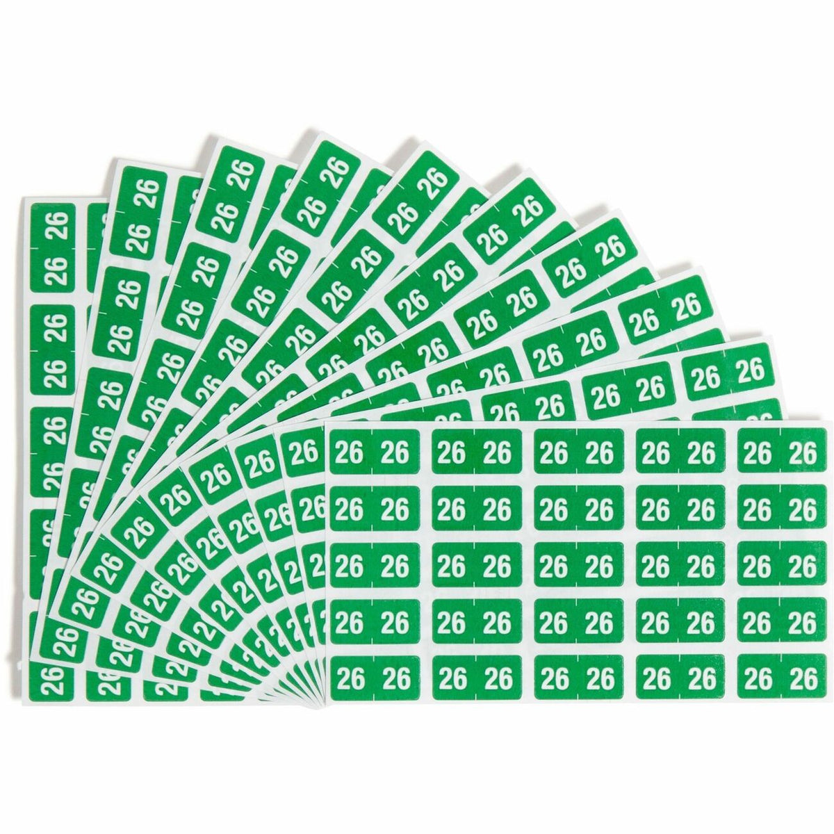 Smead ETS Color-Coded Year Labels - 1/2" Height x 1" Width - Green - Paper - Laminated - 25 / Sheet - 10 Total Sheets -