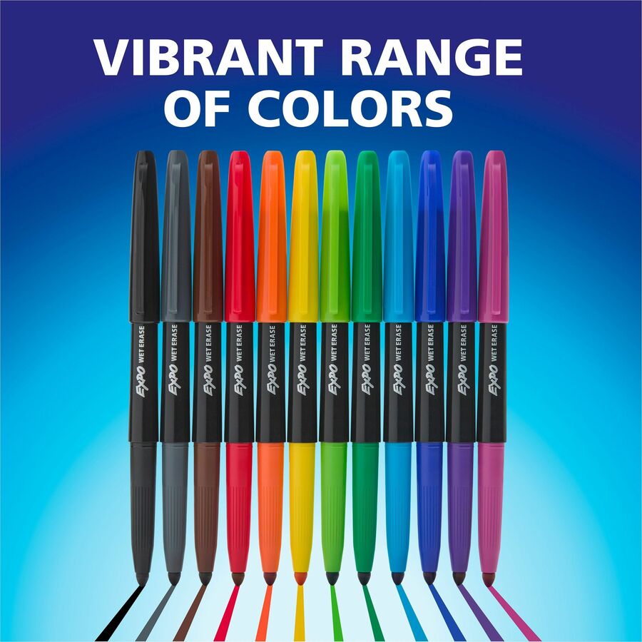 Expo Wet-Erase Markers - Erasable - Assorted Ink - 36 / Box