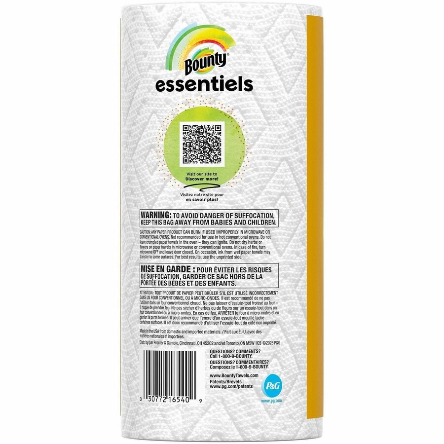 Bounty Essentials Paper Towels - Yellow - PaperRoll - 108/Roll - 24 / Carton