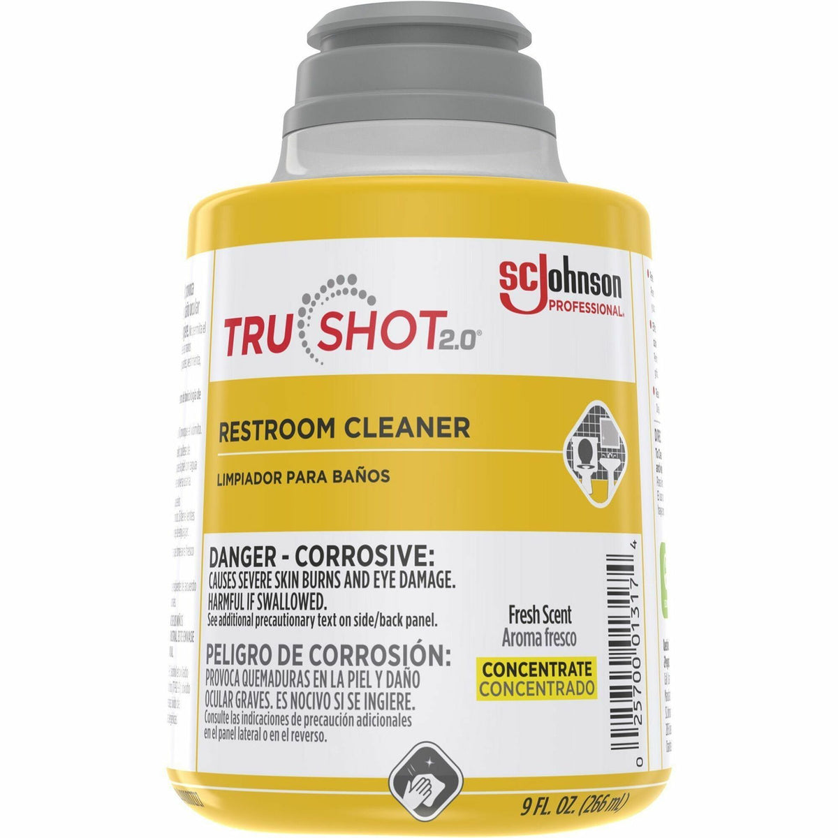 TruShot Restroom Cleaner - For Multipurpose - Concentrate - 9 fl oz (0.3 quart) - Clean & Fresh Scent - 4 / Carton