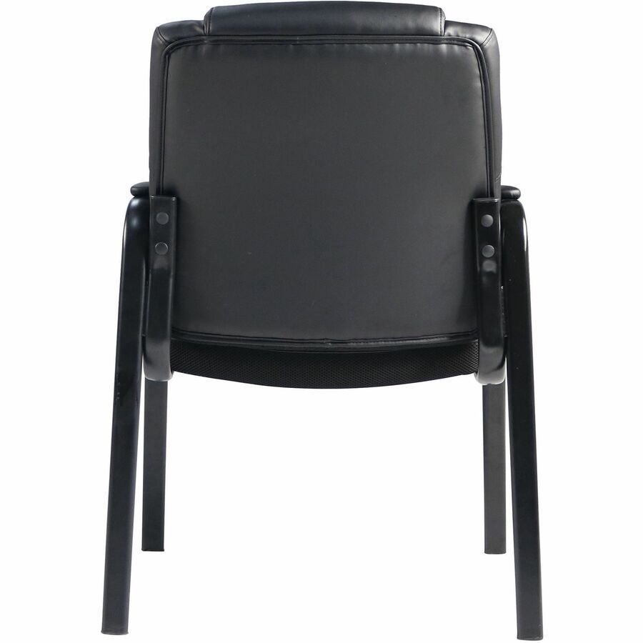Lorell Cushioned Low-Back Guest Chair - Polyurethane Seat Material - Polyurethane Back Material - Steel Frame Material -