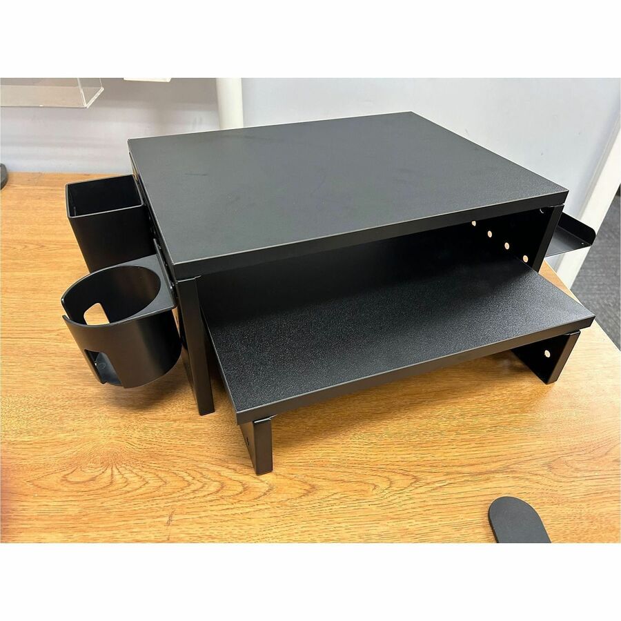 Kantek Pegboard Dual Monitor Risers & Accessories - 88 lb Load Capacity - 7" Height x 16" Width x 11.80" Depth - Black -