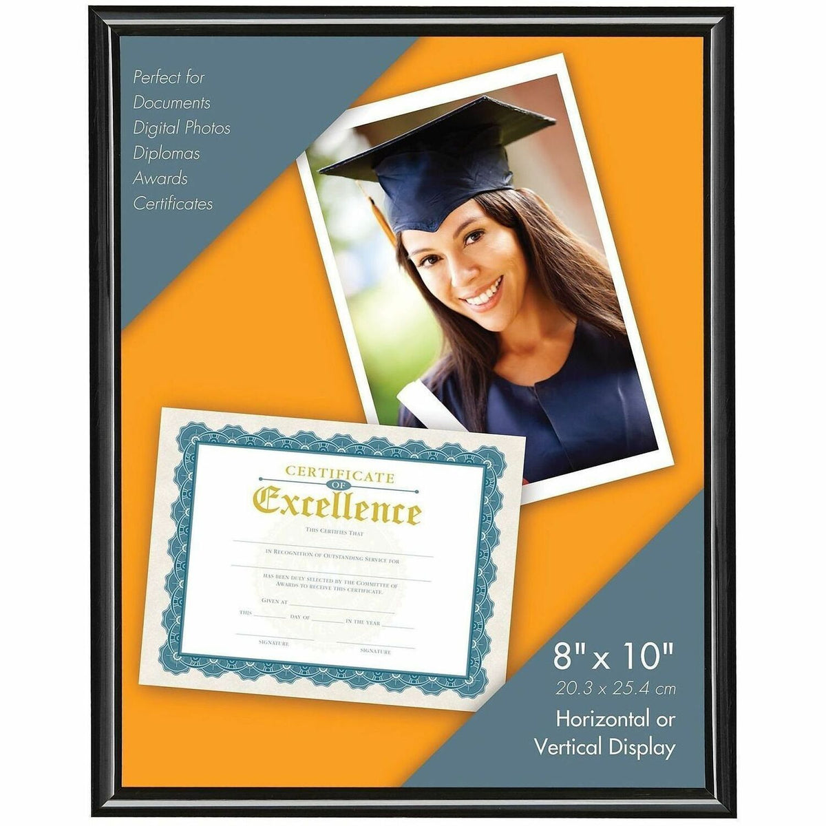 Victory Light 8" x 10" Document Frame - 8" x 10" Frame Size - Holds 8.50" x 11" Insert - Desktop, Tabletop - 1 Each