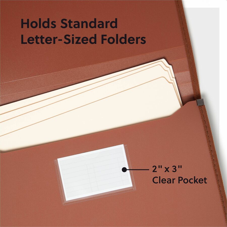 Smead TUFF Letter File Wallet - 8 1/2" x 11" - 1200 Sheets Capacity - 5 1/4" Expansion - Poly, Plastic, Rubber - Redrope
