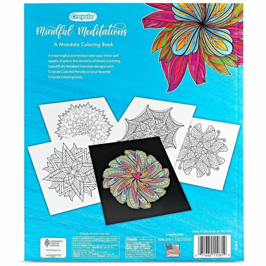 Crayola Mandala Coloring Book Printed Book - 40 Pages - Book - 1 Each