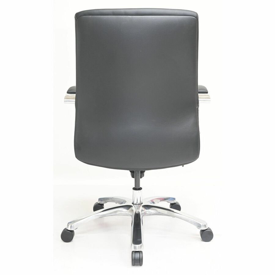 Lorell Pike Mid-Back Executive Chair - Mid Back - Black - Polyurethane - Armrest - 1 Each