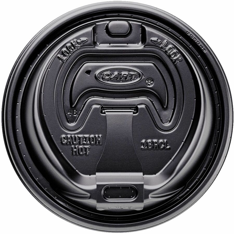 Dart Black Plastic Reclosable Lids - Round - Plastic - Black - 100/Bag - 1000 / Carton