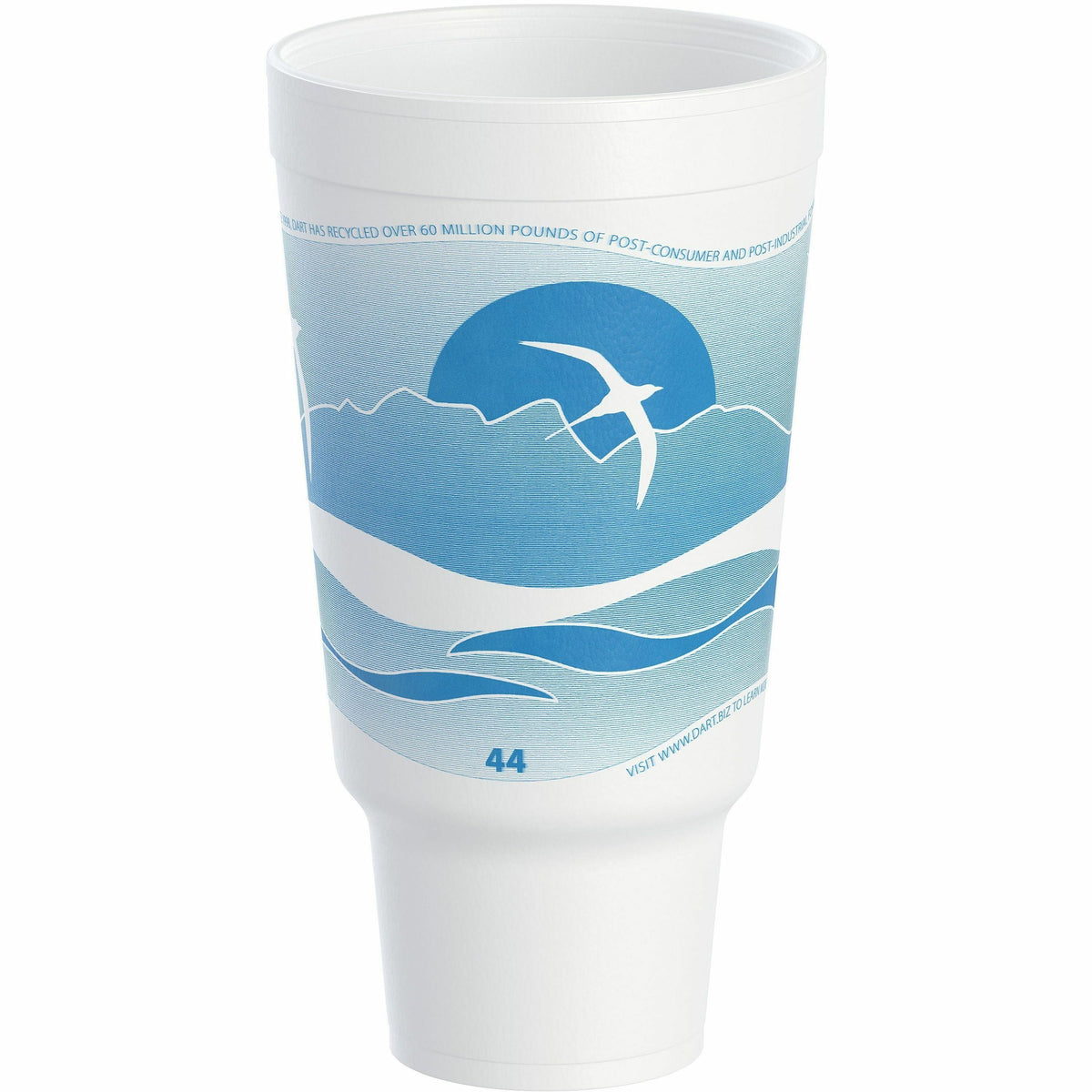 Dart J Cup 44 oz Horizon Design Foam Pedestal Cups - 1.38 quart - Ocean Blue - Foam - 20 / Carton