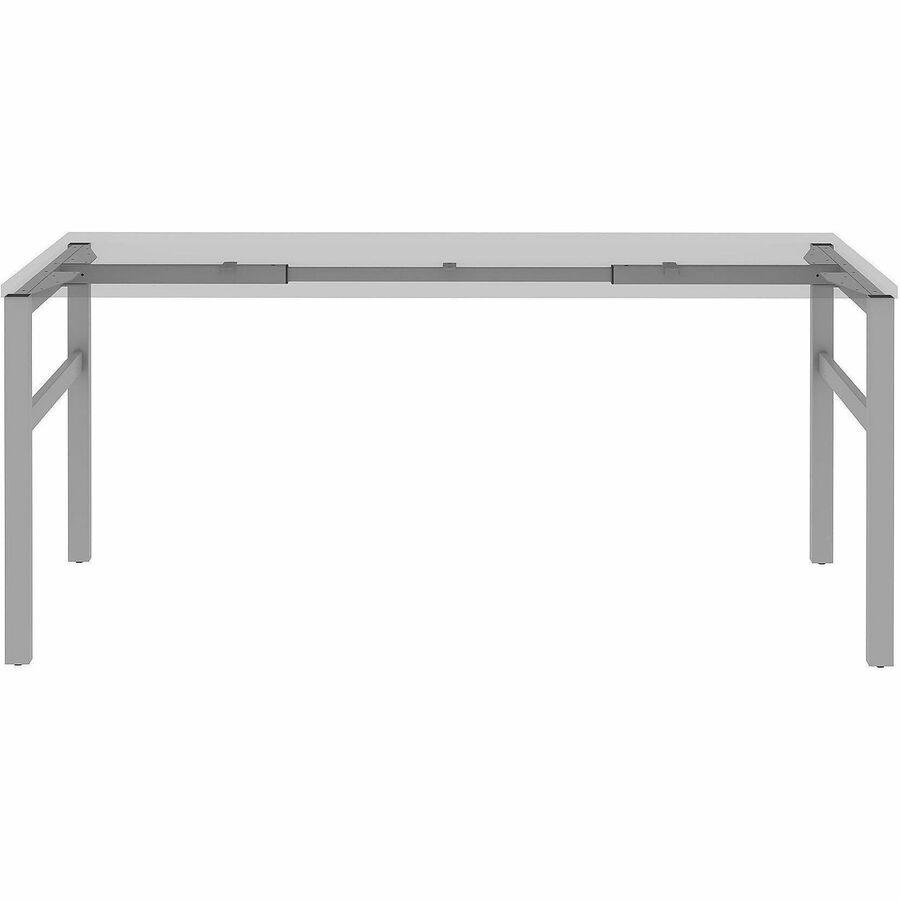Lorell Table Base - Powder Coated H-shaped, Silver Base - 28.50" Height x 71.60" Width x 23.20" Depth - Metal Base Mater