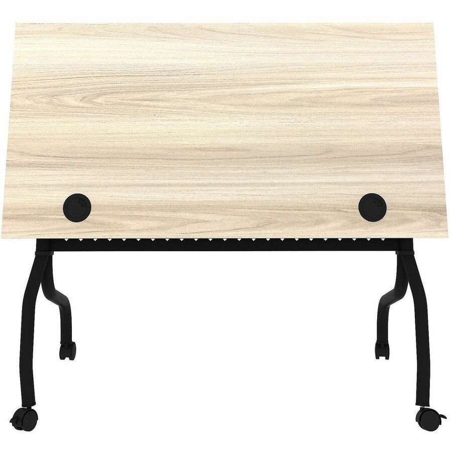 Lorell Preference Flip and Nest Training Table - Melamine Top - Black Four Leg Base - 4 Legs - 48" Table Top Width x 23.
