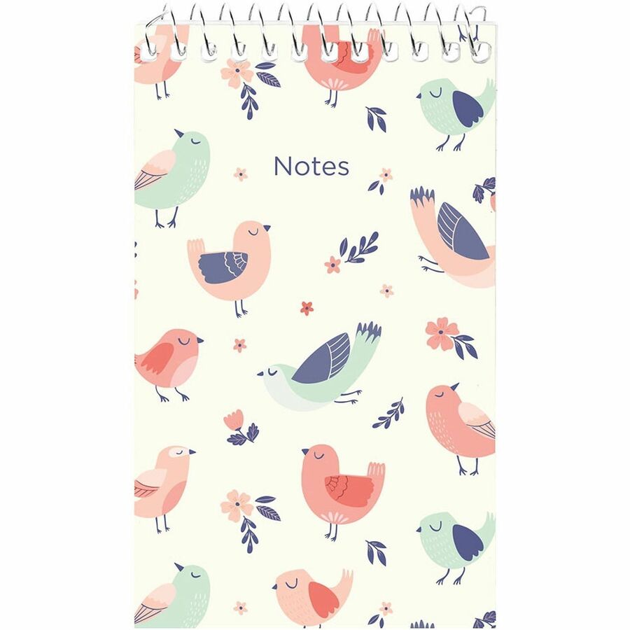 Rediform Xtreme White Memo Book - 60 Sheets - Printed - Wire Bound - White Paper - Assorted Cover - Compact - 4 / Pack