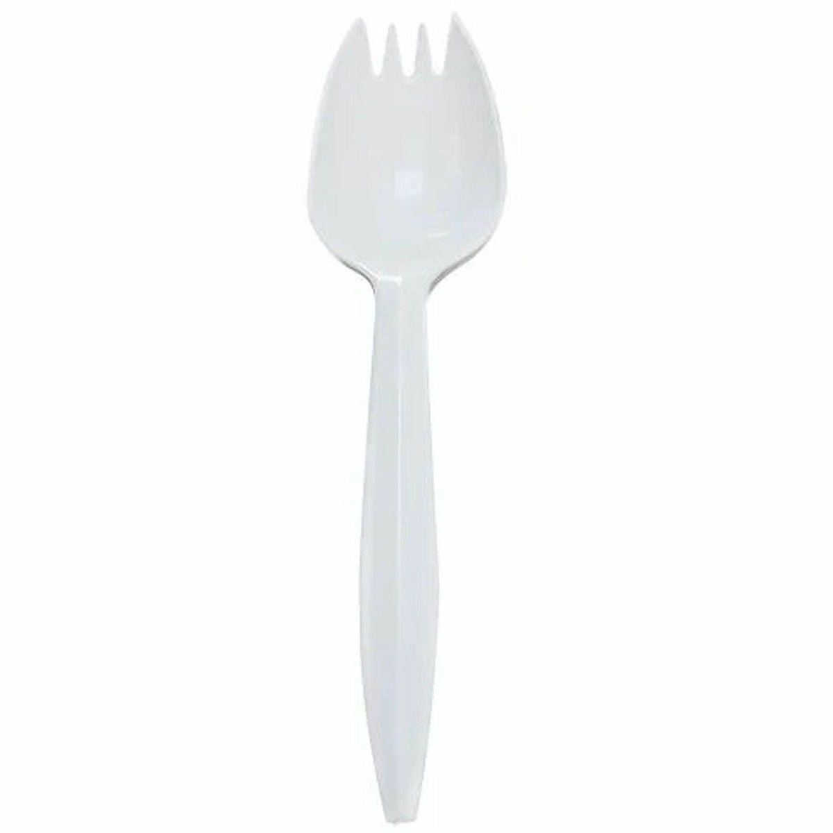 Karat Spork Med-weight/White - Spork - Spork - Restaurant, Cafeteria - Polypropylene Plastic - White - 100/Box - 10 / Ca
