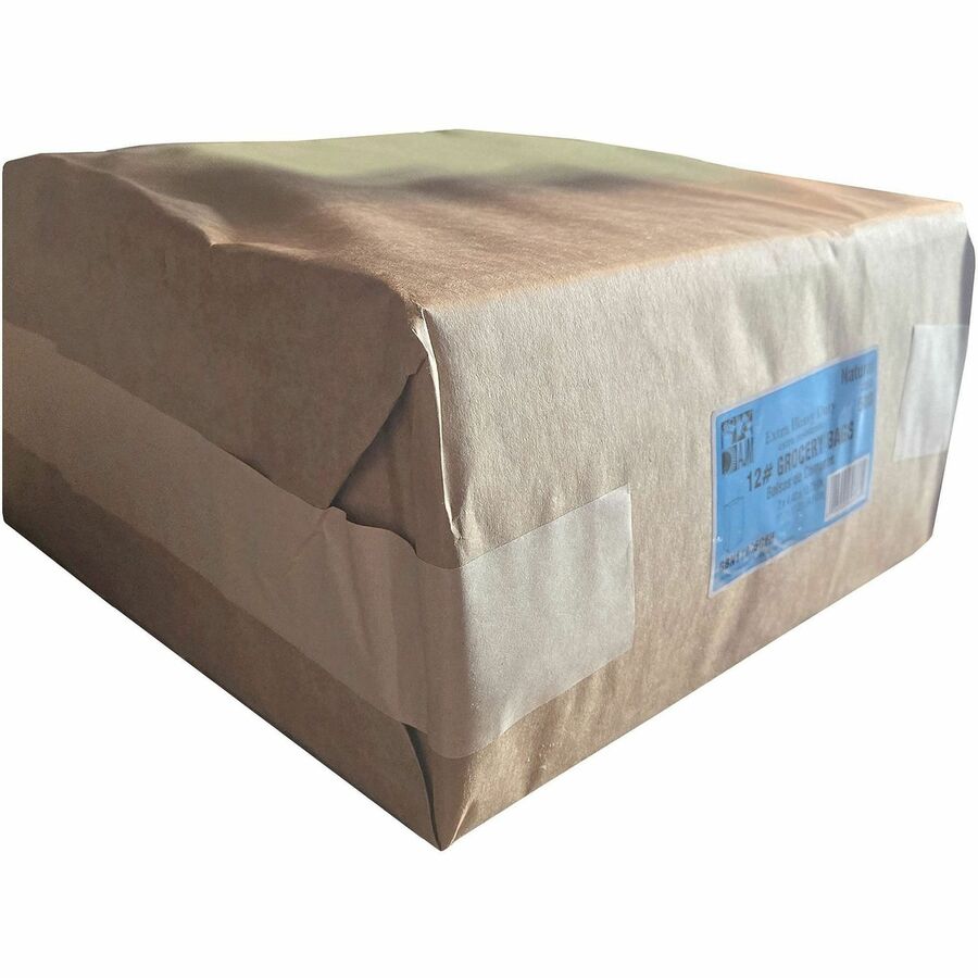 AJM #12 Extra Heavy-Duty Kraft Paper Grocery Bags - #12 - Natural Kraft - Paper - Grocery, Supplies - 500 / Carton