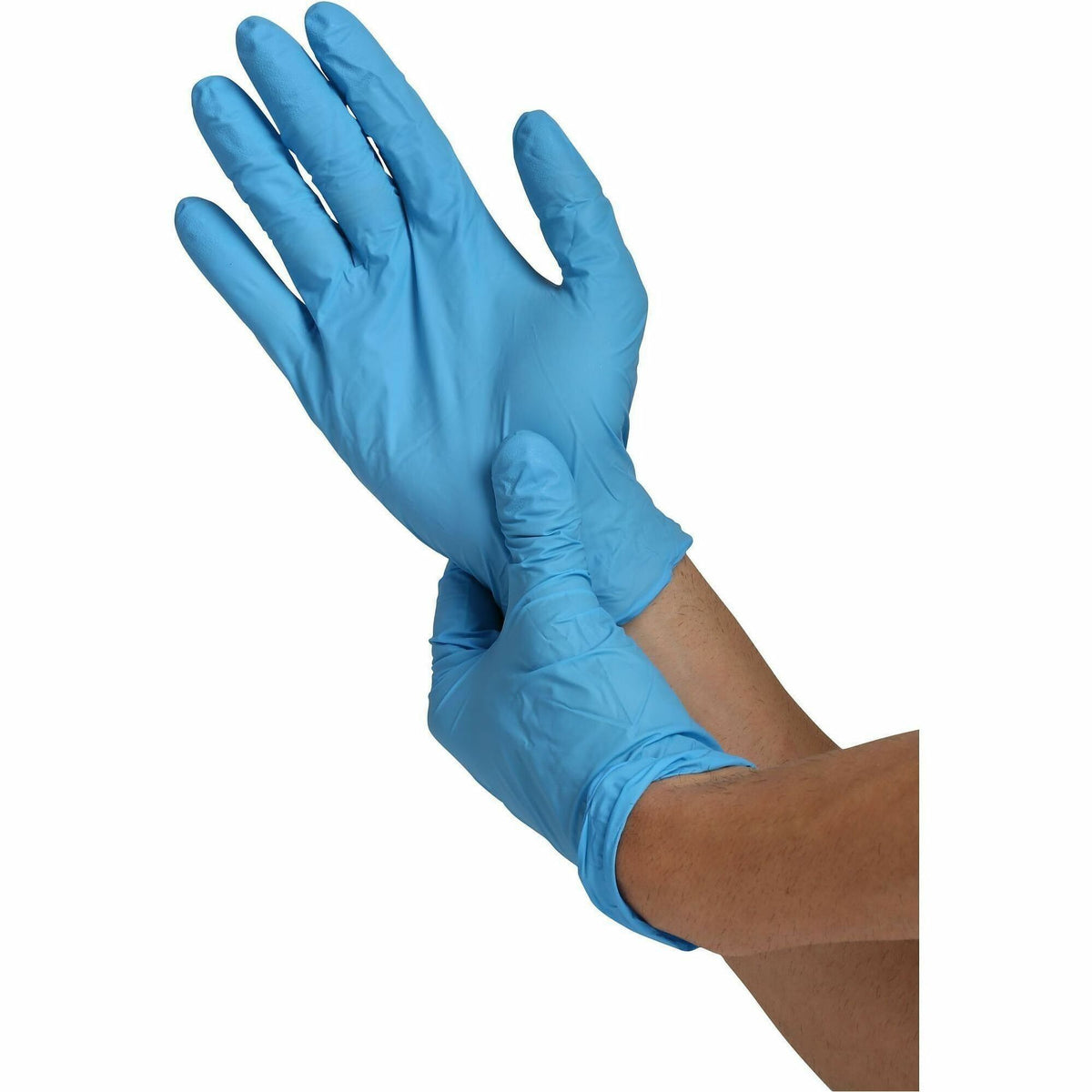 Genuine Joe Heavy-Duty Powder-Free Nitrile Gloves - 5 mil Thickness - Large Size - Nitrile - Blue - 10 / Carton