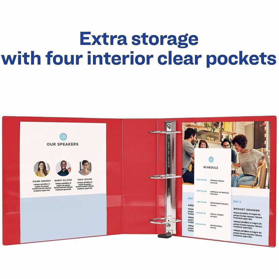 Avery® One Touch Heavy-Duty View Binder - 1" Binder Capacity - 275 Sheet Capacity - 1 2/5" Spine Width - 1" Ring - Faste