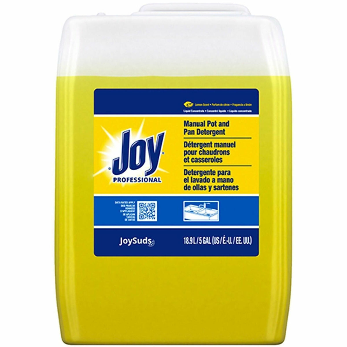 JoySuds Professional Dishwashing Detergent - For Multipurpose - Concentrate - Liquid - 640 fl oz (20 quart) - Lemon Fres