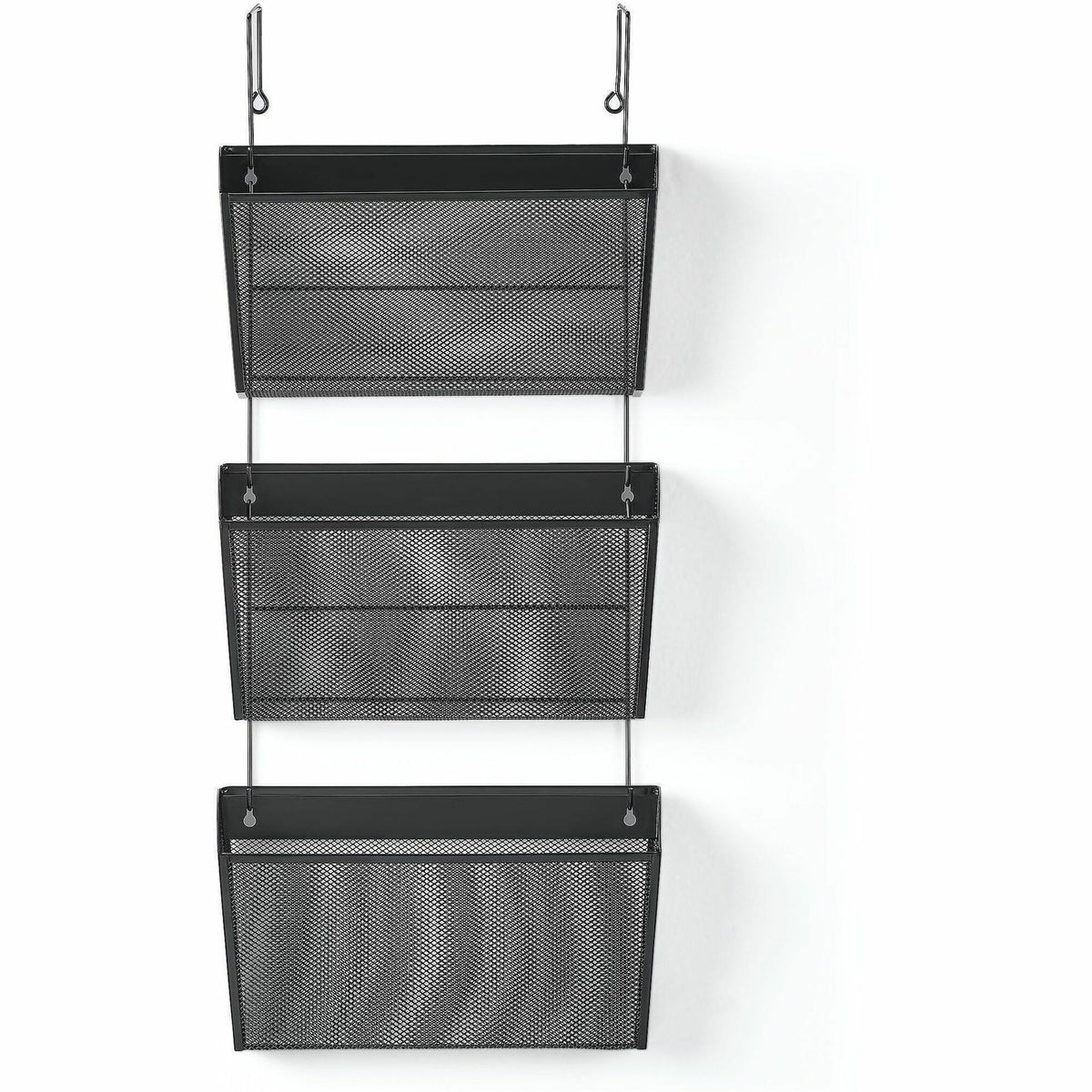 Lorell Mesh Wall File Organizer System - Black - Mesh - 4 / Carton