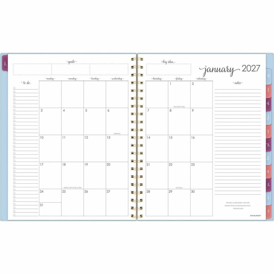 At-A-Glance Harmony Weekly/Monthly Planner - Weekly, Monthly - 13 Month - January 2027 to January 2028 - Letter - 8 1/2"