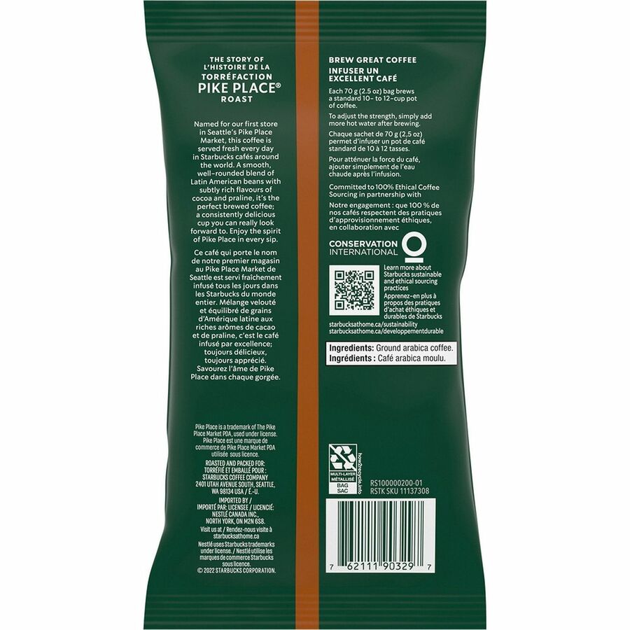 Starbucks Ground Pike Place Ground Coffee - Medium - Ground - Pike Place Roast