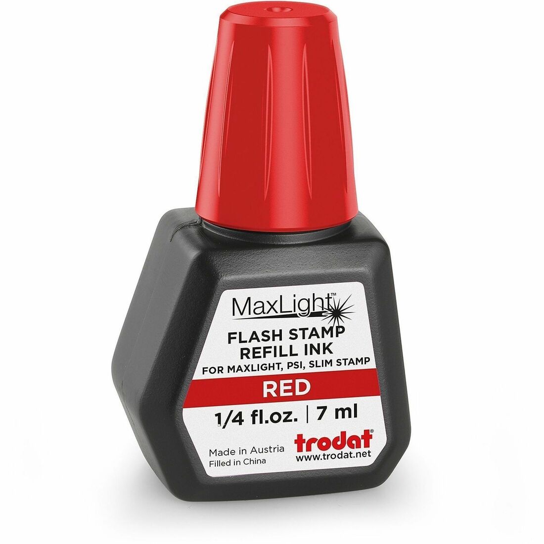 Trodat Maxlight Refill Ink - Red Ink - 0.24 fl oz - Plastic - 1 Each - TAA Compliant