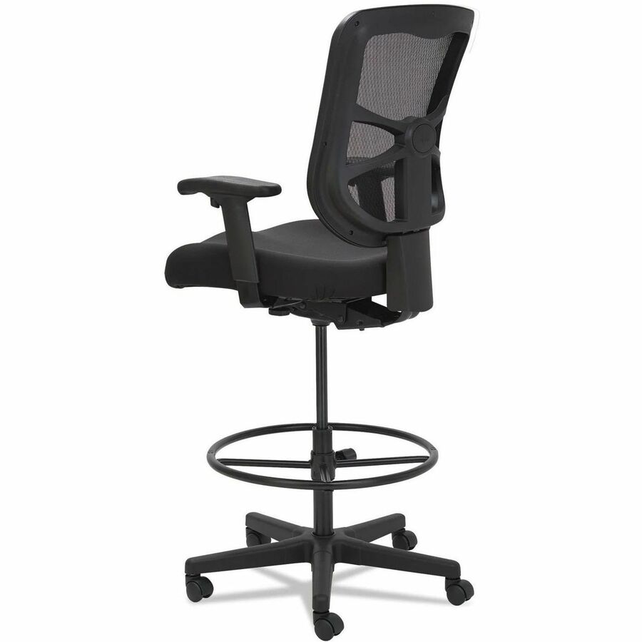 Alera Elusion Task Stool - Black Seat Color - Fabric Seat Material - Black Back Color - Mesh Back Material - Black Frame