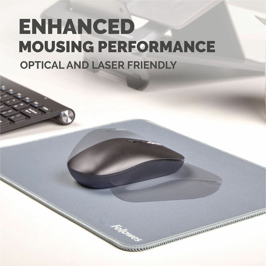 Fellowes Breyta XL Mousepad - Blue - 0.09" Height x 11.02" Width x 8.26" Depth - Blue - Rubber - 1 Each
