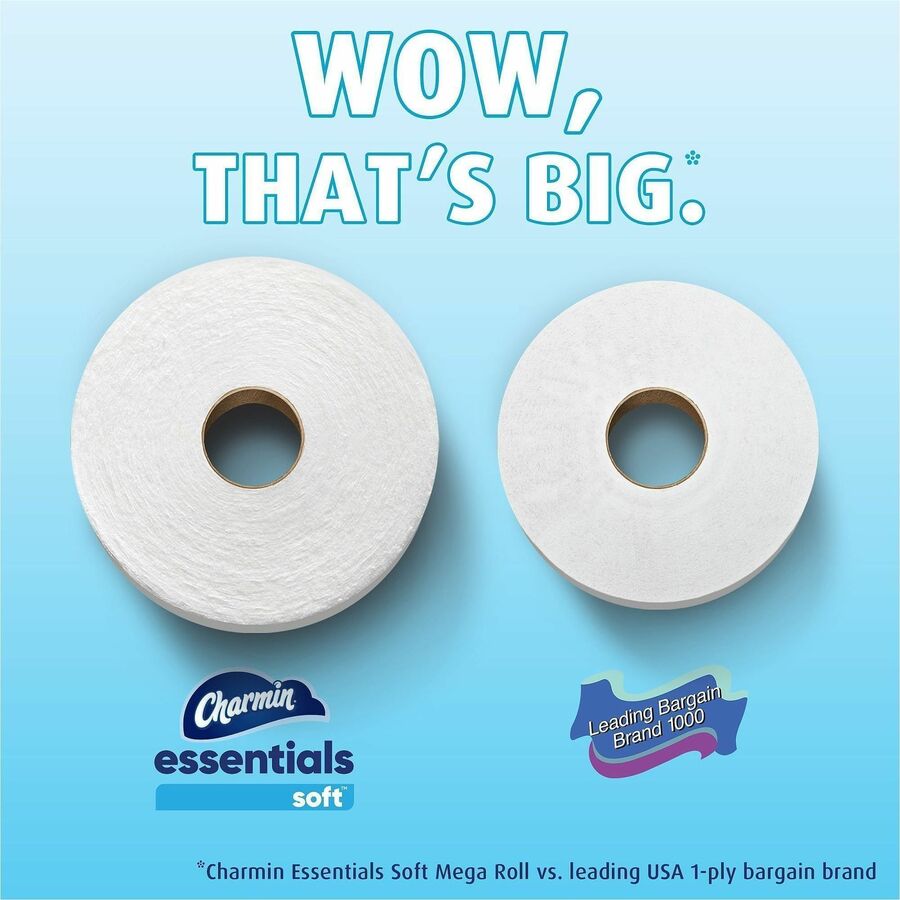 Charmin Essentials Soft Bath Tissue - 2 Ply - Mega - White - Paper - 18 Roll - 1 Carton
