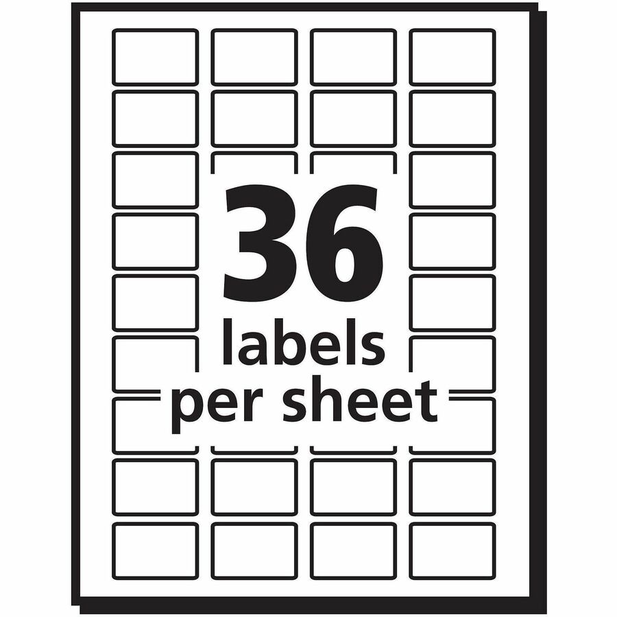 Avery® Removable ID Labels - 1/2" Width x 3/4" Length - Removable Adhesive - Rectangle - Laser, Inkjet - White - 1008 /
