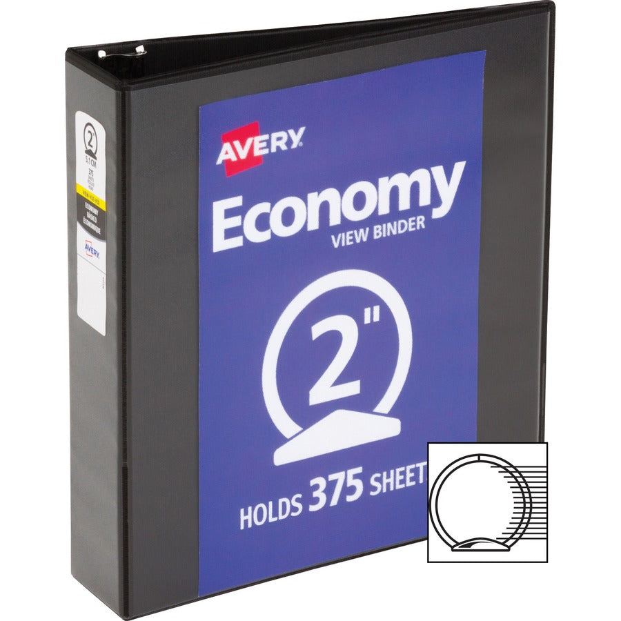 Avery® Economy View Binder - 2" Binder Capacity - Letter - 8 1/2" x 11" Sheet Size - 375 Sheet Capacity - 3 Ring - Faste