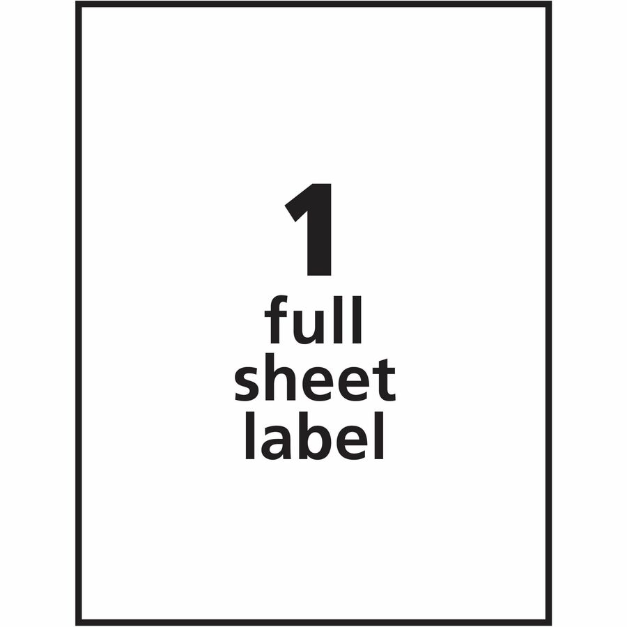 Avery® ID Label - 8 1/2" Width x 11" Length - Removable Adhesive - Rectangle - Inkjet, Laser - White - Paper - 1 / Sheet
